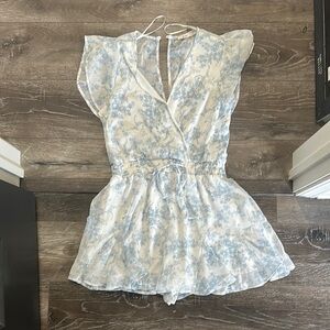 H&M Blue and White Floral Dress